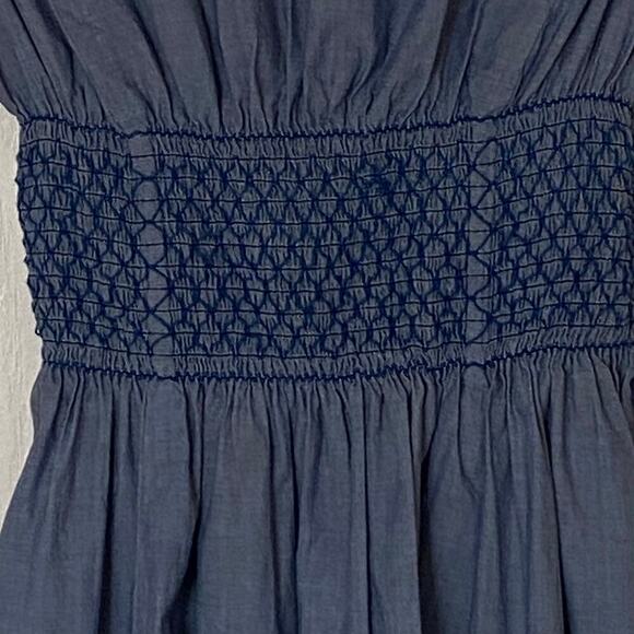 KATE SPADE New York Chambray Blaire Fit & Flare Smocked Waist Dress, Size 0 - Picture 10 of 13